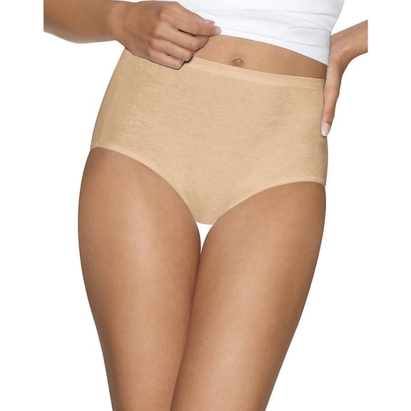 Hanes Ultimate® Comfort Cotton Women's Brief Panties 5-Pack Nude Dot White 5