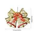 thumbnail image 3 of Zawou Gold Christmas Tree Hanging Bells with Handcrafted Illustration, Festive Sparkle, and Indoor Decoration for Mantel, Garland, or Holiday Tree Display, 3 of 6