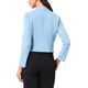 thumbnail image 3 of Blazer de oficina para mujer sin cuello, traje casual de negocios, blazer corto, L azul cielo, 3 of 6