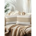 thumbnail image 2 of Outdoor Pillows Waterproof, Farmhouse Beige Striped Bedding Throw Pillows with Insert for Couch Sofa Bed, Modern Minimalist Stripes 12x20 Inch Pillowcases Decorative Camping Patio Pillow Set of 2, 2 of 8