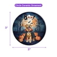 thumbnail image 5 of Happy Halloween Vampire Golden Retriever BOO with Pumpkins Fun and Spooky Ceramic Round Ornament Goldens Dog Lover Gifts Idea Home Tree Decor - 00018, 5 of 5