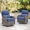 thumbnail image 3 of Gymojoy Patio Furniture 6 Pieces Wicker Outdoor Sectional Sofa Sets, Rattan Conversation Set with Fire Pit Table, Swivel Chairs for Backyard, Pool, 3 of 12