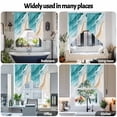 thumbnail image 6 of Summer Beach Swag Curtain Valance for Windows, Abstract Teal Beige Gradient Waves Sand Window Treatments Short Swag Topper for Kitchen Windows Bathroom Bedroom, 28"x36", 6 of 8