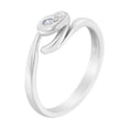 thumbnail image 2 of Minimalist Swirl Single Stone Promise Ring 1.5 Ct Round Diamond 14K White Gold Over, 2 of 2