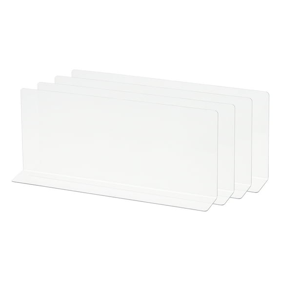 Uxcell L Type Shelf Dividers, Clear Closet Shelf Separator 28 x 4 x 12cm 4pack