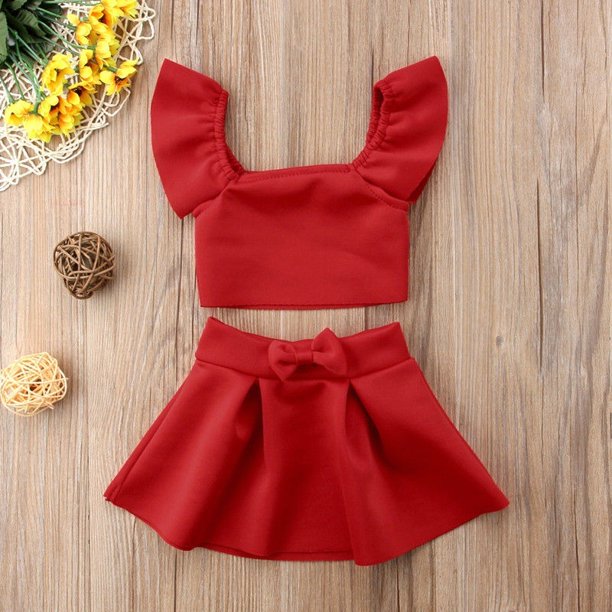 kids baby girl crop tops skirt party formal outfit set walmart com walmart com kids baby girl crop tops skirt party formal outfit set