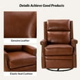 thumbnail image 6 of Genuine Leather Swivel Rocker Recliner Wingback Transitional Set of 2 Brown, 6 of 7