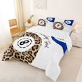 thumbnail image 2 of Castle Fairy Sport Billiards King Size Comforter Sets 3pcs, Retro Cheetah Print Comforters King Size, Brown Blue,1 Comforter and 2 Pillowcases, 2 of 6