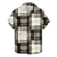 thumbnail image 2 of Njoeus Big & Tall Shirts for Men Short Sleeve Button Up Shirts Mens Loose Summer Vacation Plaid Shirt Casual Colorful T-Shirt for Party Clubwear 3X 4X 5X Summer Savings Dark Gray, 2 of 5