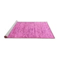 thumbnail image 2 of Ahgly Company Machine Washable Indoor Square Oriental Pink Modern Area Rugs, 4' Square, 2 of 4