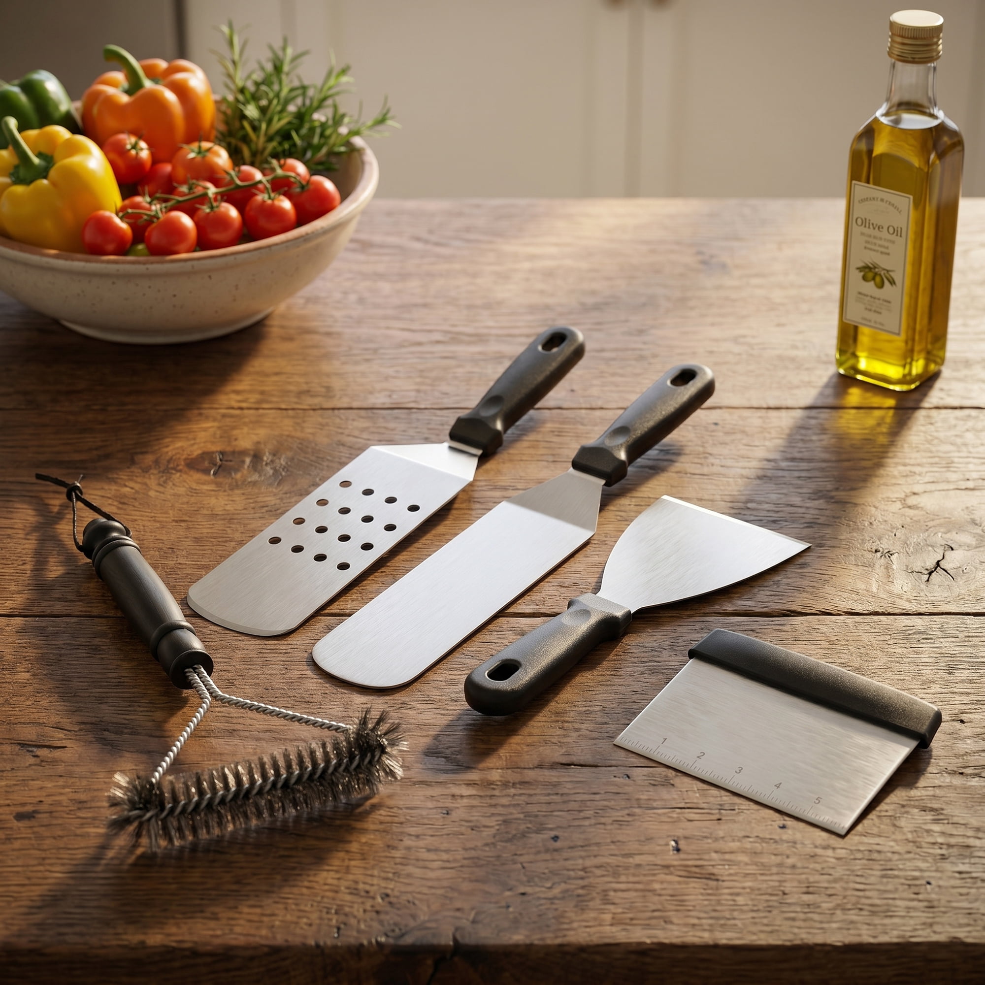 Unique Bargains Kitchen Utensils Heat-Resistant Spatula Set Silver 6Pcs