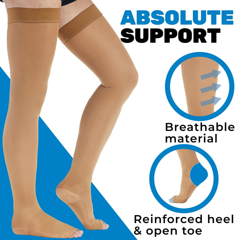 Absolute Support Thigh High Compression Stockings for Men 20-30mmHg Silicone Grip Top - A2017