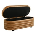thumbnail image 5 of Studio Living Livingston Modern Storage Ottoman, Carmel Faux Leather, 5 of 13