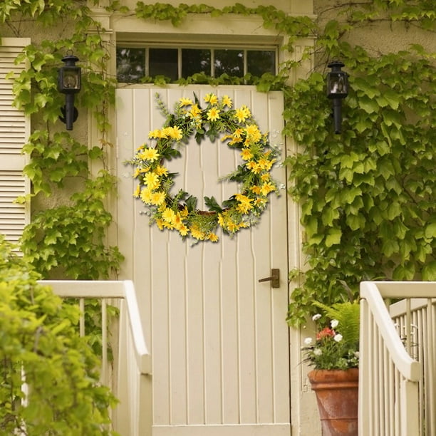 Couronne colorée printemps-été,couronne de campagne,couronne de fleurs artificielles,décoration pour porte d'entrée,jardin,mariage - Maison Couronne colorée printemps-été,couronne de campagne,couronne de fleurs artificielles,décoration pour porte d'entrée,jardin,mariage - Maison