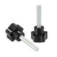 thumbnail image 3 of Uxcell M6 x 40mm Rosca macho 24mm Cabeza perillas en forma de estrella galvanizadas negras 4 Paquete, 3 of 5