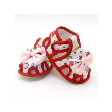 

Topumt Newborn Baby Girl Bow Cotton Sneaker Crib Shoes