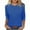 117 Blue, variant on Fanxing 3/4 Sleeve Shirts for Women Summer Crew Neck T Shirts Trendy Solid Color Basic Tees Shirt Black,L