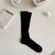 thumbnail image 1 of Xiao Hua 3 pares de calcetines casuales de tubo de algodón hasta la rodilla para mujer, de punto liso, largos hasta la rodilla, regalo para toda la temporada, elásticos, suaves (negros), 1 of 2