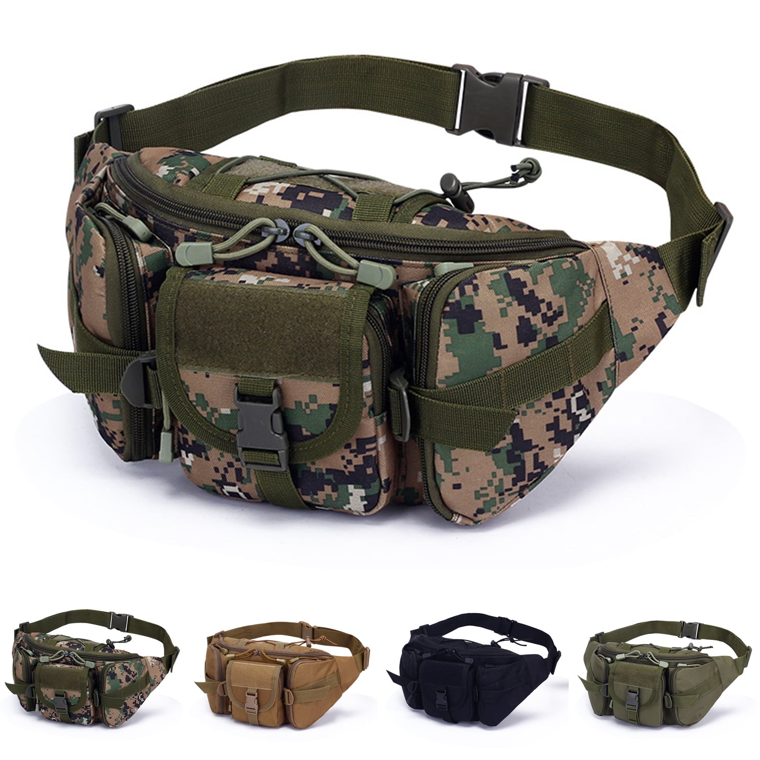 Waterproof Tactical Fanny Pack Outdoor Army Hiking Nylon Waist