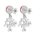 thumbnail image 4 of AeraVida Nature Inspired Trees Red Coral Inlays Sterling Silver Post Drop Earrings, 4 of 6