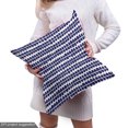 thumbnail image 4 of Abstract Fabric by the Yard, Horizontal Round Halves Traditional Monochrome Layout of Hand Drawn Items, Decorative Upholstery Fabric for Chairs & Home Accents, Indigo and White by Ambesonne, 4 of 4