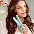 thumbnail image 2 of Hair Straightener Ceramic Flat Iron with Fast Heat Up and Safe USB Charging, Mini Travel Blue, 2 of 4