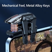 Mobile Game Controller for PUBG, 6-Finger Operation Gaming Triggers with Mechanical Alloy Buttons for iPhone and Android, Sensitive Aim and Fire Joysticks for Enhanced Gaming Experience, Black