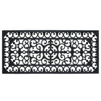 17 x 41 in. Fleur De Lis Rubber Rectangular Doormat, Black