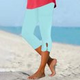 thumbnail image 2 of Chbgutlmr Capri Pants for Women Elastic Waisted Cropped Cutout Athletic Yoga Pants Summer Workout Leggings, 2 of 6