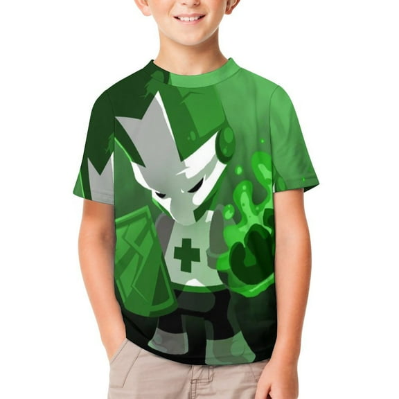 Castle Crashers Unisex T-Shirt for Boys Girls Short Sleeve Sports Top Breathable Blouse 3D Prints Tee Shirts Casual Children Clothing 100CM