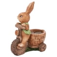 thumbnail image 4 of LuxenHome 20.5" H Bunny Rabbit on a Bicycle Statue Planter Outdoor Indoor Plant Pot MgO Pot Planter, 4 of 8