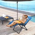 thumbnail image 2 of Outsunny Padded Zero Gravity Chair, Folding Recliner Chair, Navy Blue, 2 of 10