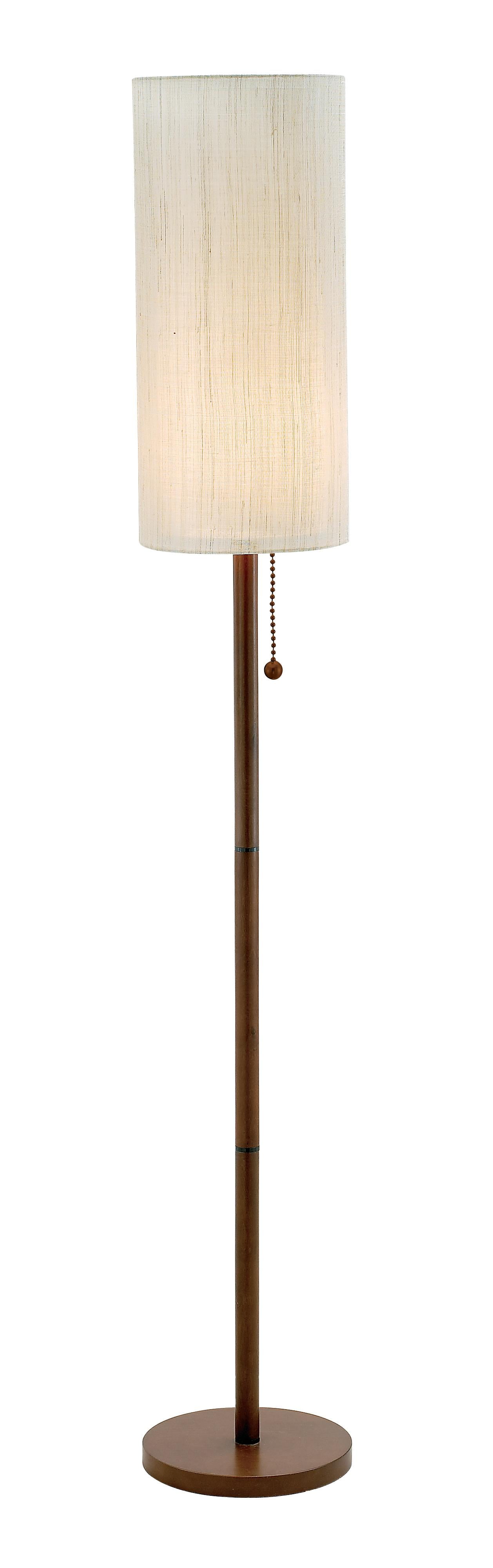 Adesso Hamptons Floor Lamp in Walnut Wood Color