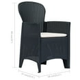 thumbnail image 4 of vidaXL Garden Chairs 2 pcs with Cushion Anthracite Plastic Rattan Look, 4 of 5