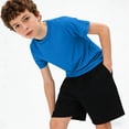 thumbnail image 6 of Boys Nylon Shirts Quick Dry Athletic T Shirts UPF 50+ Performance Cooling Shirt Short Sleeve Rash Guard Kids Top for Boys Girls 5-15 Years Dark Blue, 6 of 9