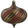 thumbnail image 3 of Northlight 4ct Shiny Glitter Swirl Shatterproof Onion Drop Christmas Ornament Set 5.75" - Brown, 3 of 3