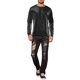 thumbnail image 2 of Camiseta de manga larga de malla transparente Lars Amadeus para hombres, camiseta de fiesta de club XL negra, 2 of 6