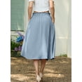 thumbnail image 5 of JWD Women's Skirts Flowy Maxi Skirt Summer Long Midi Length Casual Skirt Elegant Cool Dress with Pockets Haze blue L, 5 of 10
