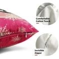 thumbnail image 4 of Pink Christmas Lumbar Pillow Covers 12x20 Set of 2 Rustic Xmas Snowflakes Holiday Decoration Plaid Print Decorative Outdoor Pillowcases Winter Gift Throw Cushion Case Decor for Couch Sofa Bed, 4 of 6