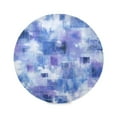 thumbnail image 2 of 15.4" Round Placemat Set of 1 Polyester Fabric Place Mats Non-Slip Dining Kitchen Table Mats for Kitchen Party Decor Blue Squares and Shapes, 2 of 5