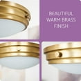 thumbnail image 5 of Kira Home Waverly 14" 3-Light Modern Flush Mount Ceiling Light + Frosted Glass Dome Shade, Warm Brass Finish, 5 of 7