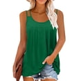 thumbnail image 2 of aidice Women Tank Tops Round Neck Sleeveless Loose Comfy Tshirts Ruched Low Back Summer Casual Tunic Tops, 2 of 8