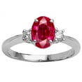 thumbnail image 2 of Tommaso Design� Oval 9x7mm Created Ruby Engagement Ring, 2 of 9
