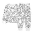 thumbnail image 7 of 2Pcs Kids Christmas Pajamas Diy Coloring Sets Girls Boys Valentines Long Sleeve Shirts Tops Pants Lounge Set Fall Baby Clothes Carnival Birthday New Year Gifts For Grandkids 2-9Y #02 White,3Y, 7 of 7