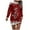 Red, variant on Women Christmas Outfit Women's Autumn Winter Holiday Print Round Neck Long Sleeve Everyday Comfortable Flowy Dress Red XL