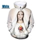 thumbnail image 3 of Sudadera con capucha gráfica de Virgen María ama a todos para hombre, sudaderas informales de gran tamaño personalizadas con estampado 3D, sudaderas para hombres, 3 of 5