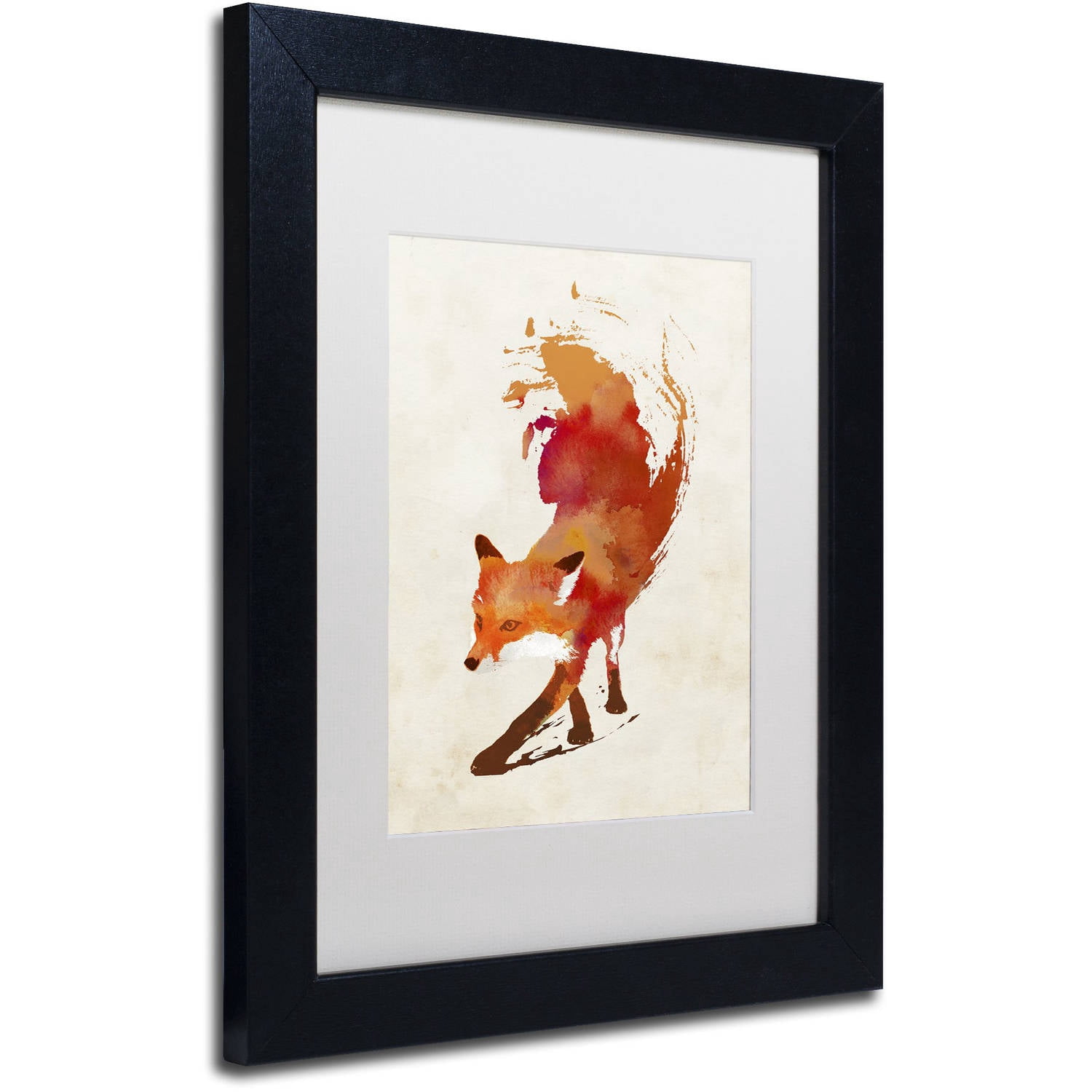 Trademark Fine Art 'Vulpes Vulpes' Canvas Art by Robert Farkas, White Matte, Black Frame