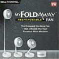 Bell+Howell My Foldaway Fan Rechargeable Fan Ultra Lightweight Portable