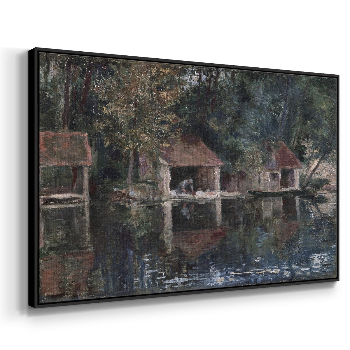 Vintage Landscape-CCCXCVIII By Wexford Home Framed in Black Wood Gallery Wrapped Canvas 27 in. x 41 in.