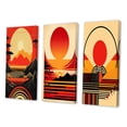 thumbnail image 3 of Designart "Bold Red Sunset III" Coastal Sunset Wall Art Set Of 3 - Red Sunset Gallery Set For Office Decor, 3 of 6